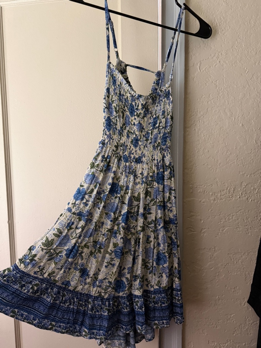 Angie Blue and White Floral Midi Dress